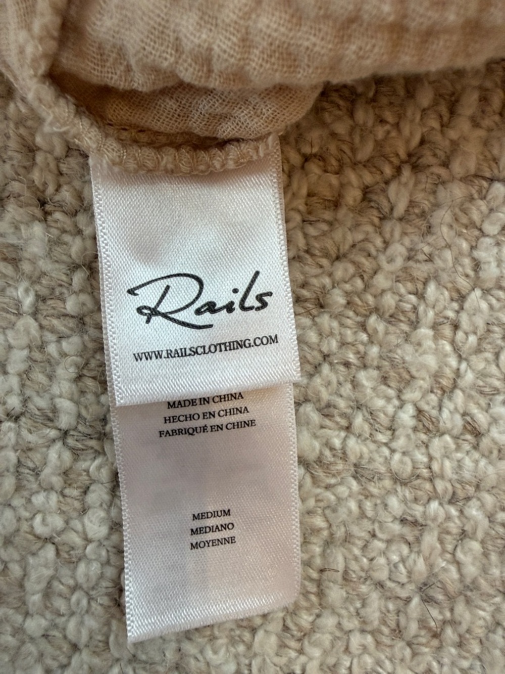 Rails Light Beige Gauze 2 Piece Matching Set - Top and Wide-Leg Pants Size M - Picture 9 of 11